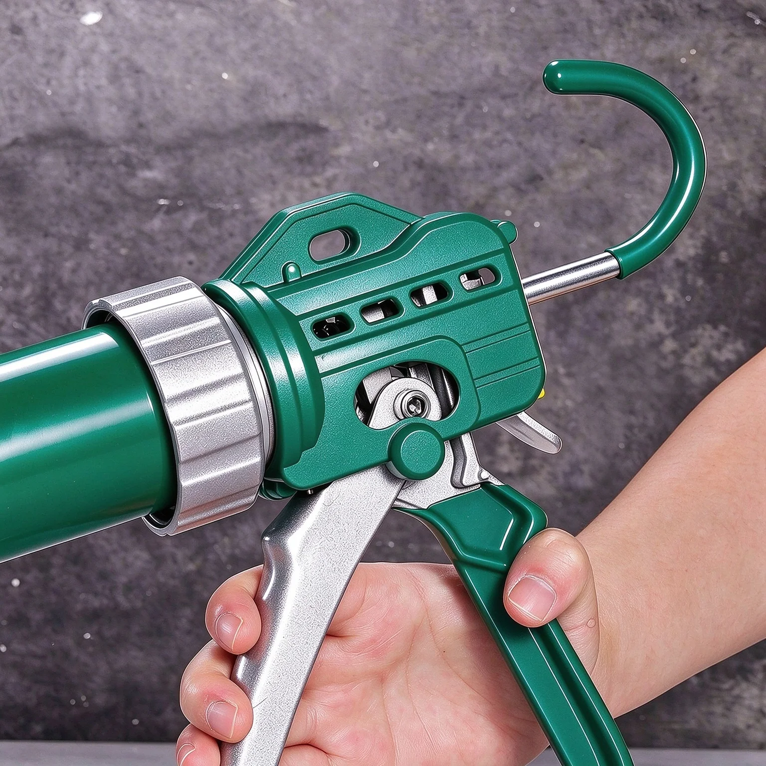Aluminum Alloy Force-Saving Silicone Gun with Bidirectional Adjustment Automatic Stop-Gel Manual Gun for Home Improvement