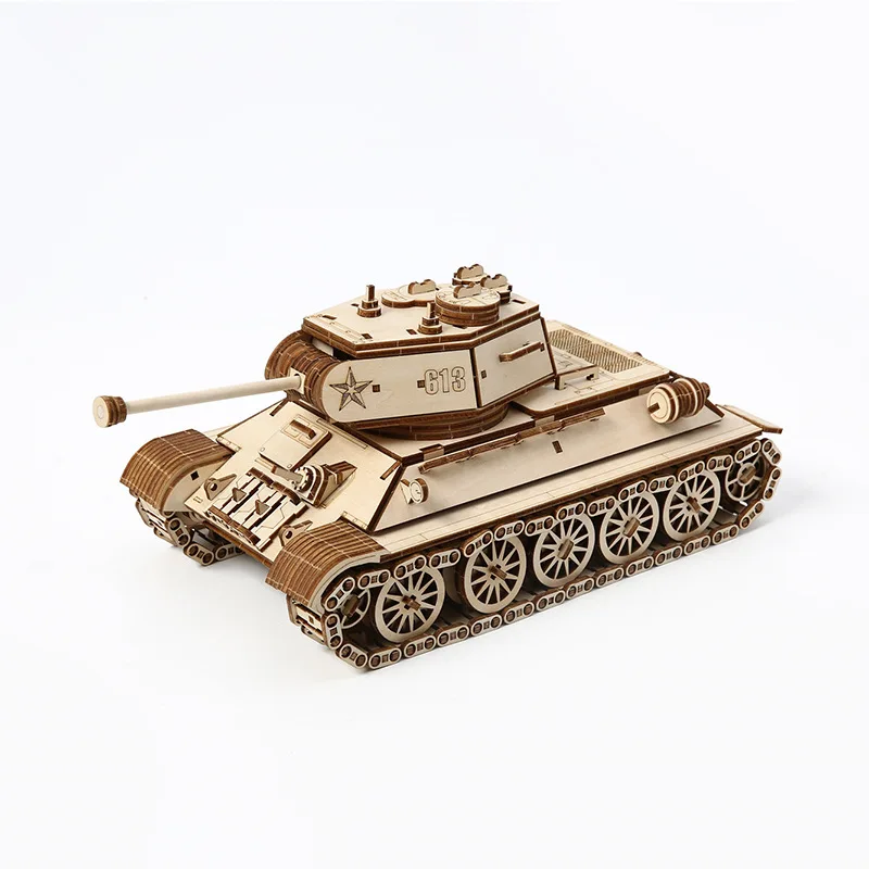 

New Tank Wooden Puzzle - DIY Handmade Educational Toy for Kids, Perfect Gift & Desktop Ornament