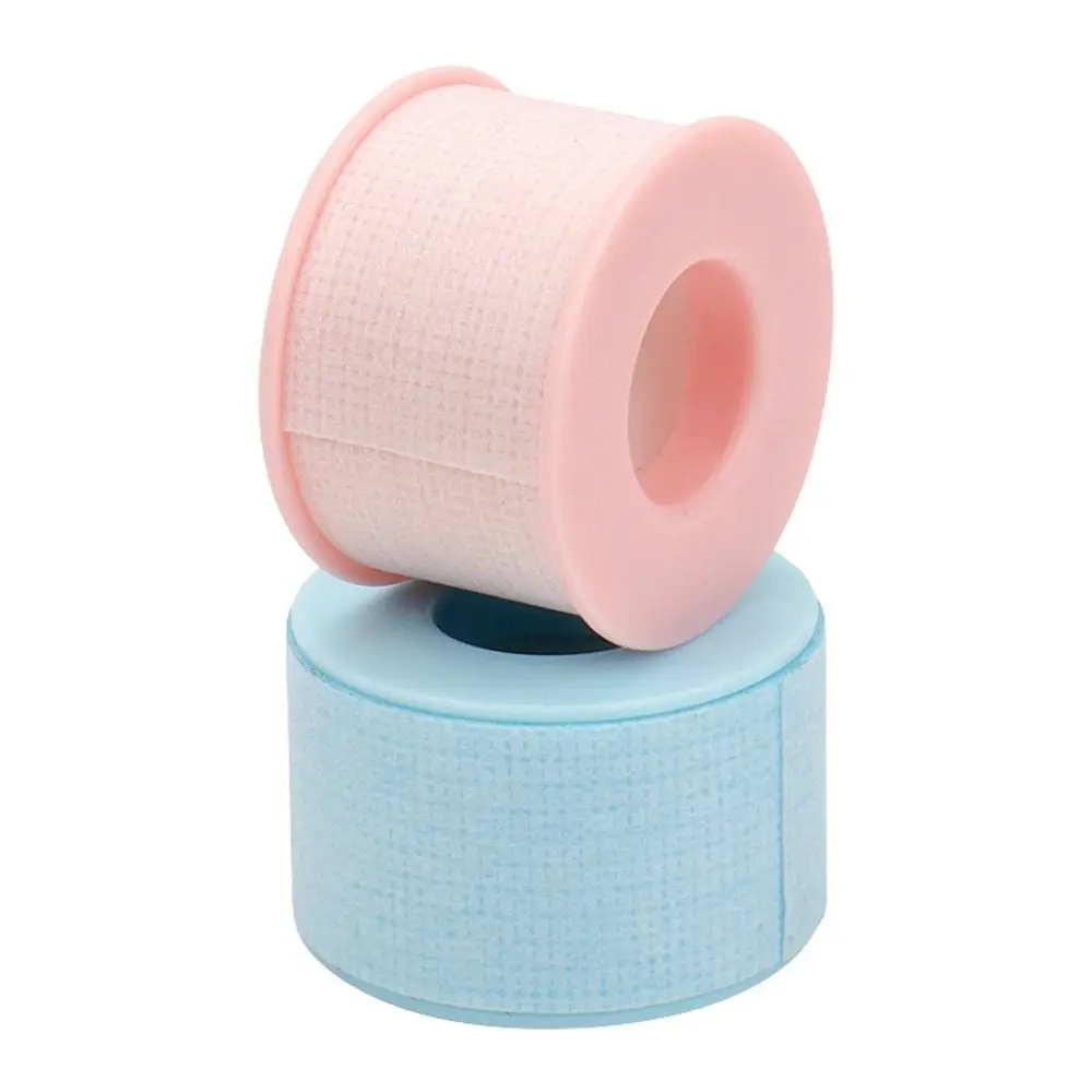 2 Rolls Eyelash Extension pink/blue Tape Non-woven gentle silicone gel Tape for Grafting False Eyelash Patch Under Eye Pads tool