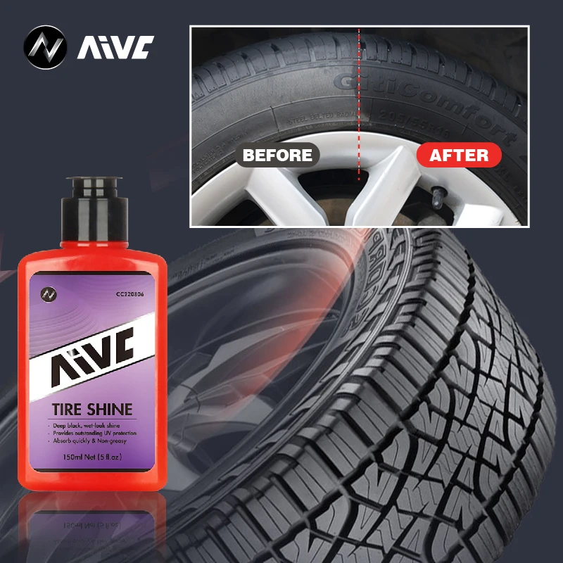 Tire Shine AIVC 150ML Tyre Gloss Coating Hydrophobic Sealant Wax For Car Wheel Auto Care Re-black Chemistry Filler Car Detailing