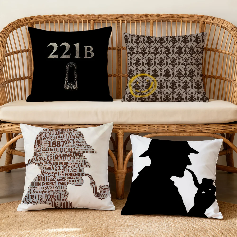 FAMOUS S-SherlockS H-HolmesS Cushion Cover Square Decorative Throw Pillow Case Sofa Bed Living Room Anniversary Gifts