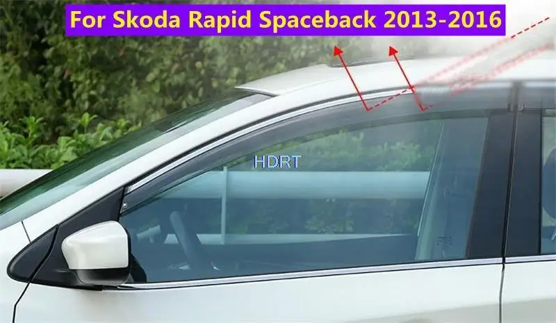 

Weather Shield Side Window Deflector Visor Sun Rain Eyebrow Shelter For Skoda Rapid Spaceback ScoutLine 2013-2016 Car Styling