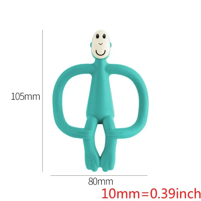 TeWindsor-Jouet en silicone souple pour enfants, singe de dessin animé mignon et drôle, molaire pour tout-petit, outil d'instituts, qualité alimentaire, bébé, 1 pièce