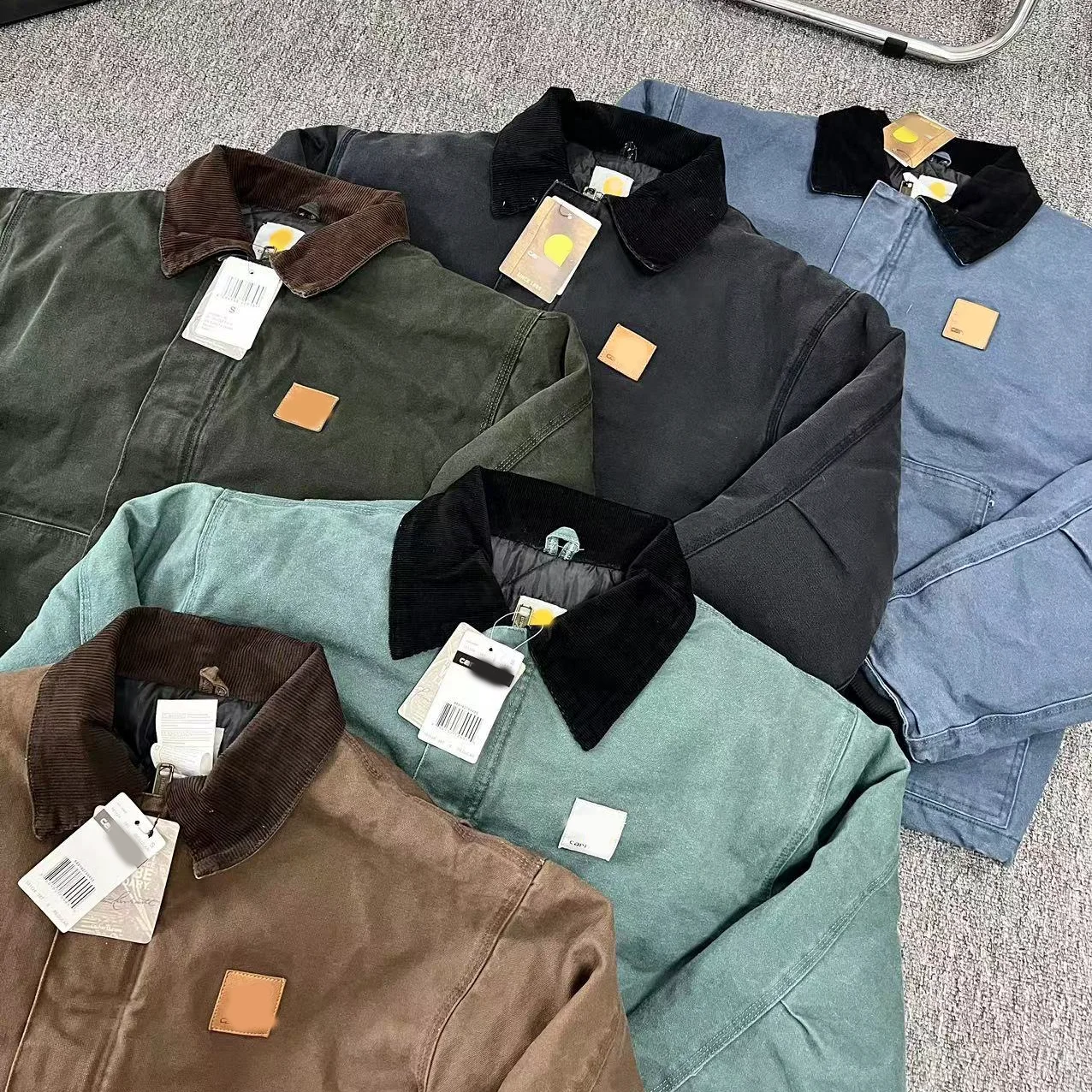 Washed Canvas Cotton Jacket Youth Fashion Long Velvet Cotton J22 Detroit Cotton Coat Casual Wear Home Comfortable Long Zipper