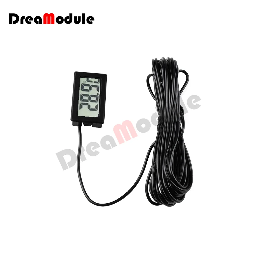 FY-10 LCD Digital Thermometer Sensor Thermometer Aquarium Refrigerator Kit with Cable 3M Suitable for Indoor Measurement