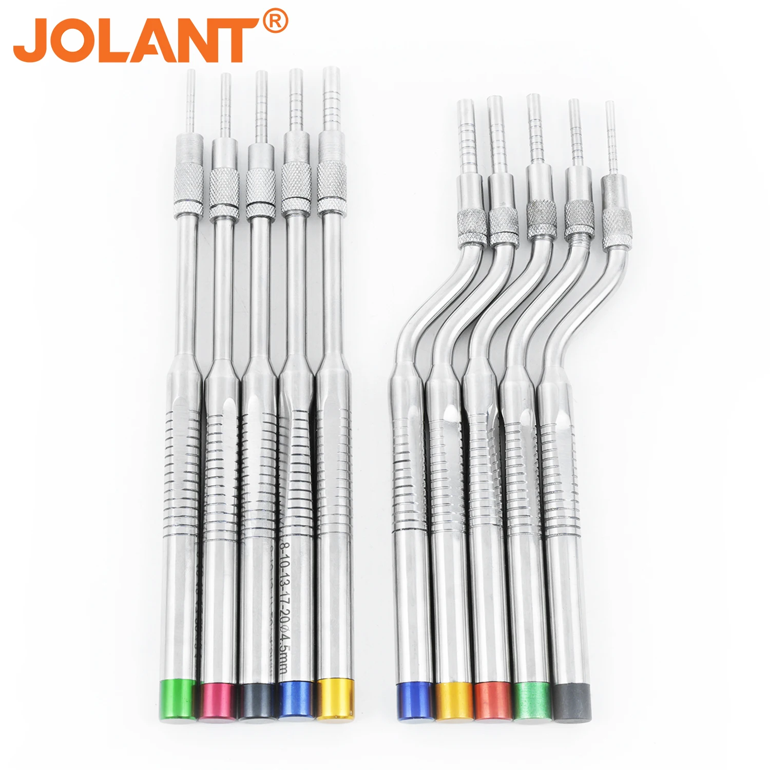 5pcs/Set JOLANT Dental Implant Osteotome Instrument Dentistry Tooth Extraction Tool Maxillary Sinus Lift Bended Straight Concave