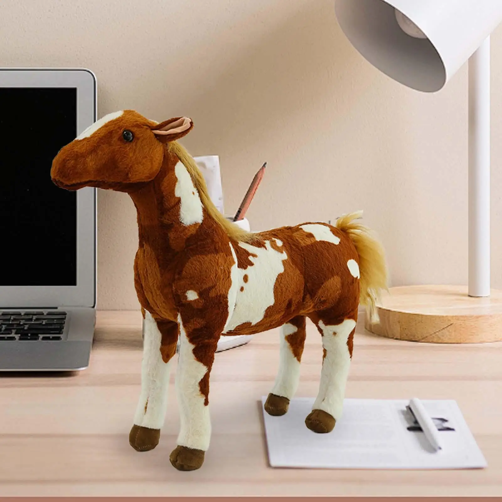 Paard pluche kussen paard pluche knuffeldier, woondecoratie, knuffelbaar paard pop paard knuffel voor kinderen kindercadeau