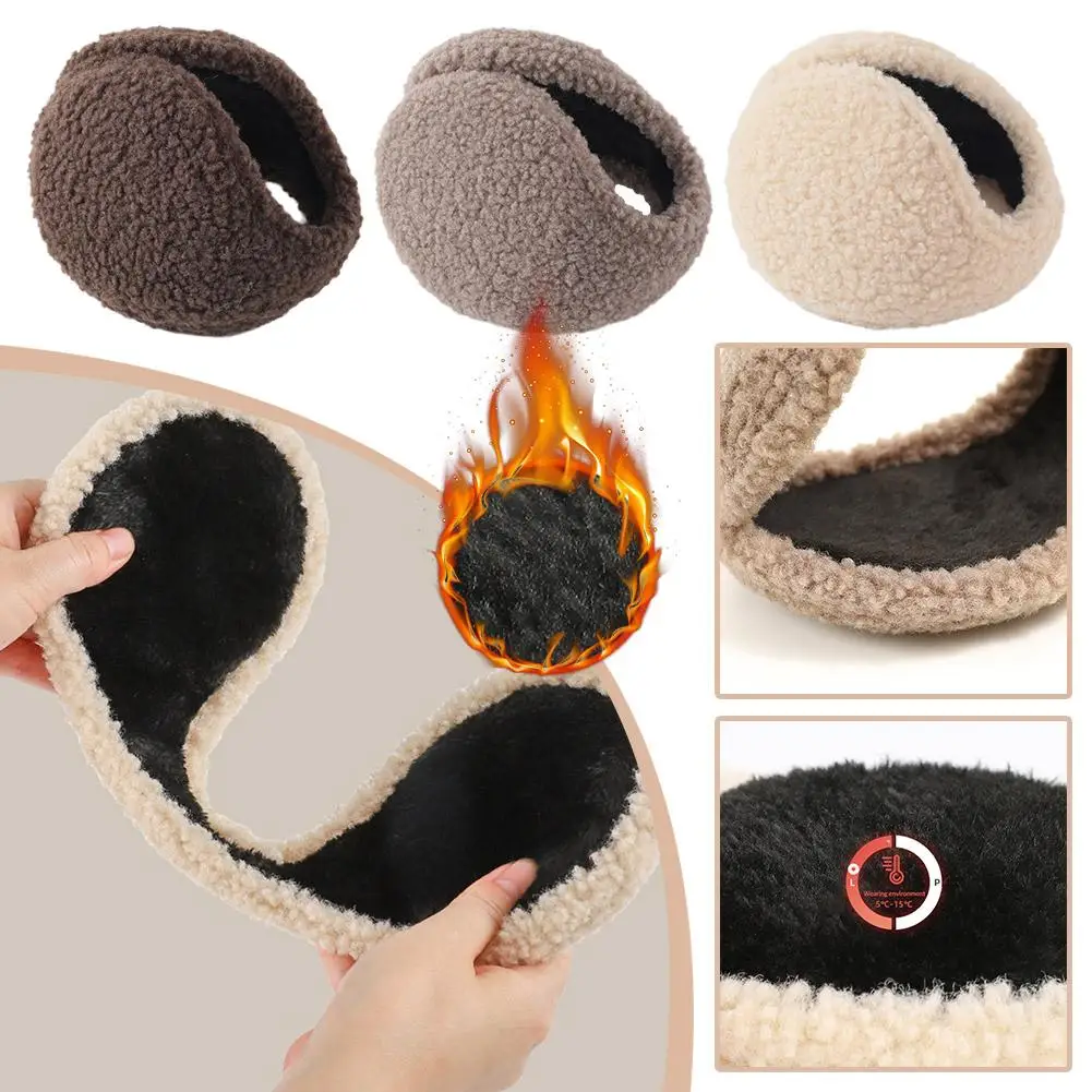 Winter Windproof Fleece Earmuffs For Men And Women Soft, Thick Plush Ear Warmers For Outdoor Cycling And Activities U3G9