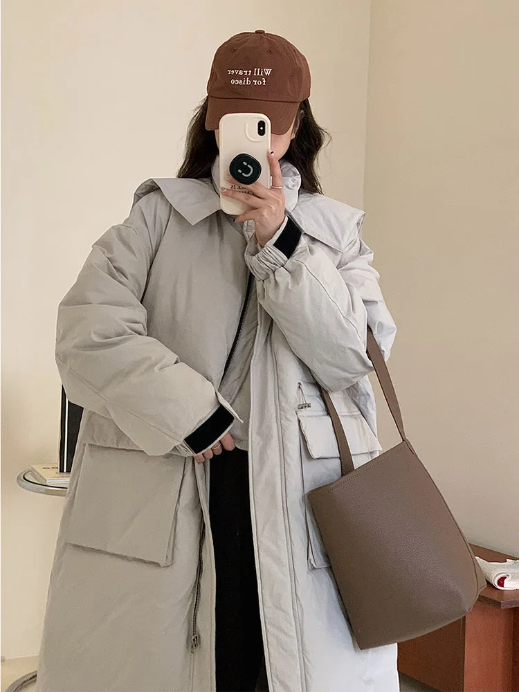 2023 New Women Down Jacket Winter Down Coat Female Version Parkas Loose Large Size Thick Warm Outwear Hooded Overcoat