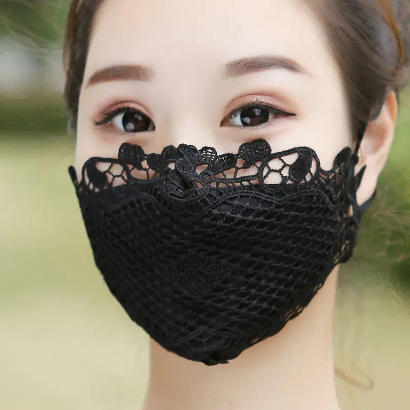 Women Lace Mask Reusable Breathable Safe Protection Face Masks Halloween Cosplay Reusable Mouth Halloween Cosplay Props