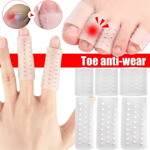 Cubiertas protectoras transparentes para dedos de los pies, protectores de silicona de doble apertura transpirables, Corrector, martillo, separador de pies, herramientas de cuidado