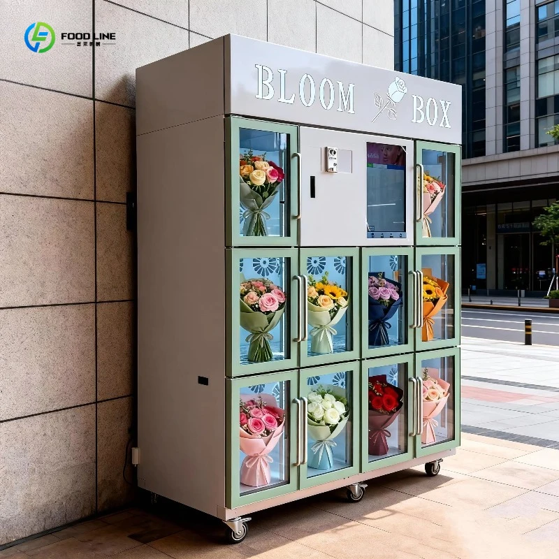 24hours Self-service Flower Shop Fresh Floral Bouquet Refrigerator Touch Screen Credit Card Payment Flower Vending Machine
