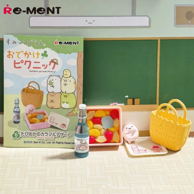 Re-Ment Spot Corner Creatures Picnic en miniatura Bento sándwich rollo de arroz y verduras caja ciega decoraciones acción juguete coleccionable