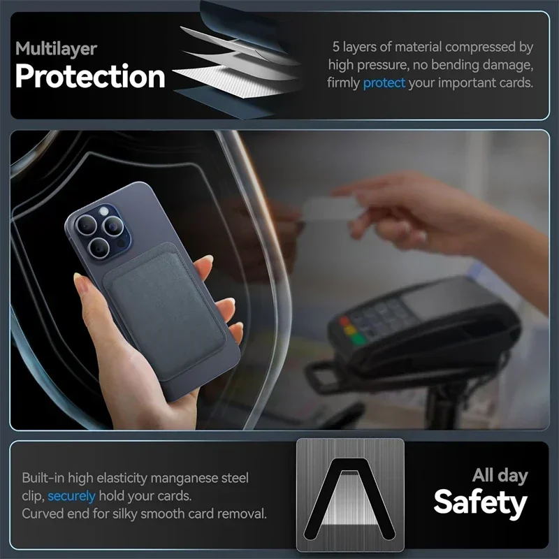 Dompet Kartu Magnetik FineWoven Kompatibel Untuk Magsafe iPhone 17 16 15 14 13 Pro Max Tempat Kartu MacSafe Dengan Casing Magnet