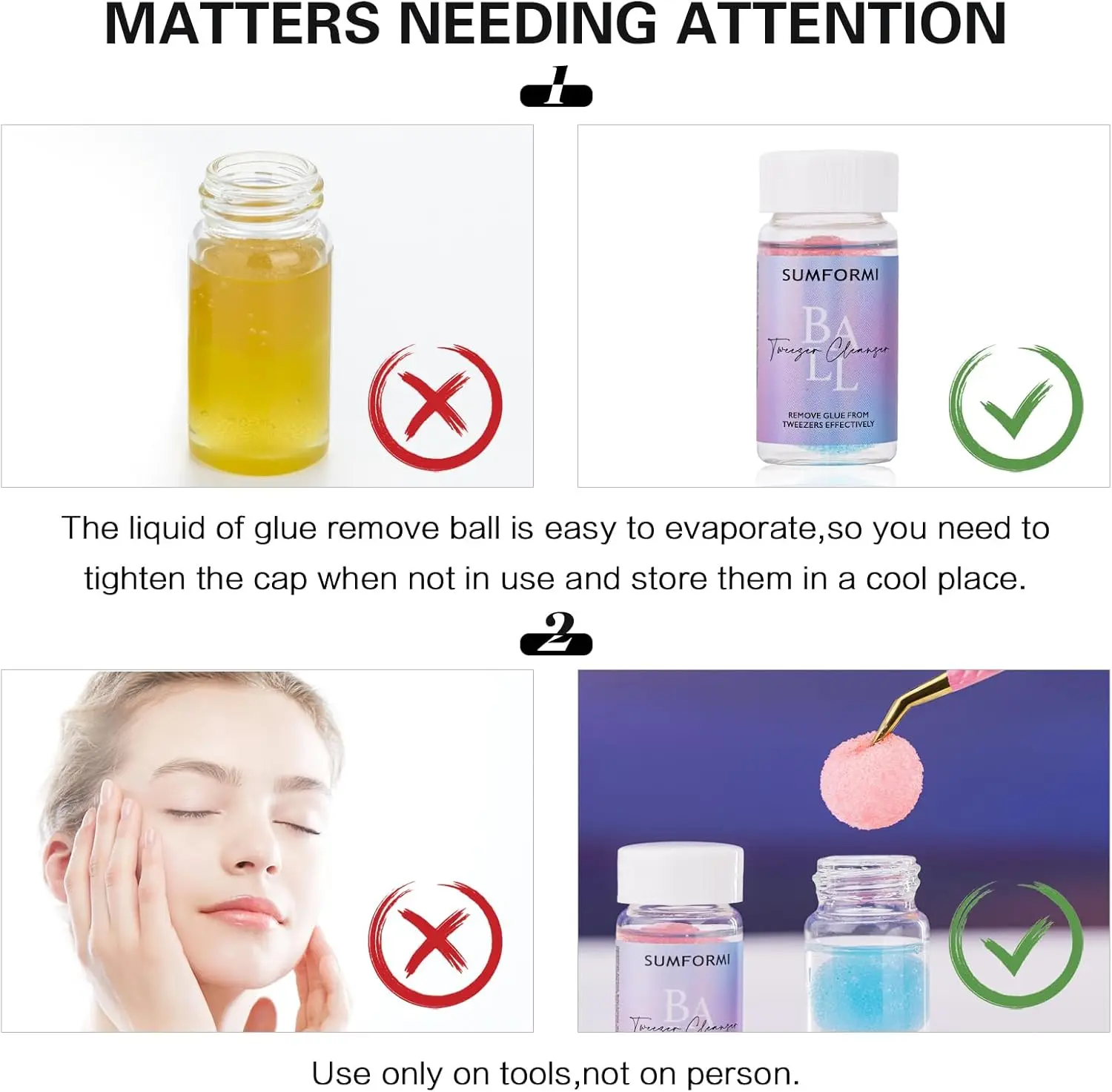 Sumformi 15ML Pinzette per Estensione Ciglia Cleaner Pinzette per Ciglia Strumento di Pulizia per Rimozione Colla per Ciglia Detergente per Colla Liquida