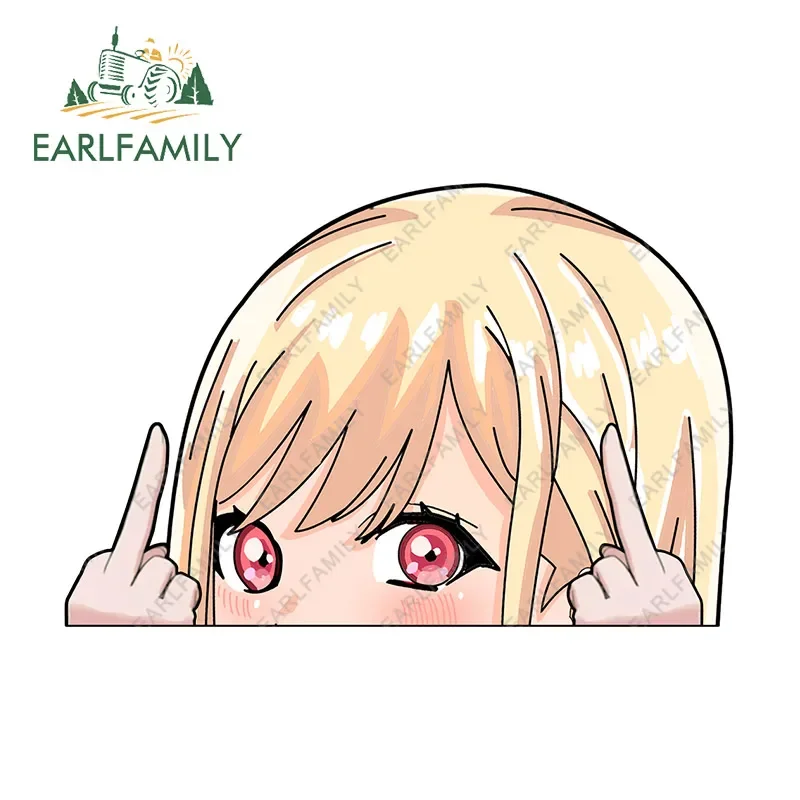 EARLFAMILY 13cm X 8.6cm Car Stickers For MARIN KITAGAWA Peeker Vinyl Car Accessories Decal Anime Windows Motorcycle JDM Decals