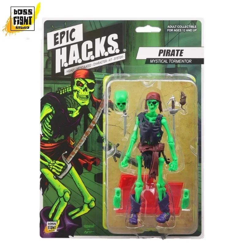 6 Inch 1/12 Boss Fight Studio Action Figure H.A.C.K.S. EPIC Series Skeleton 1 Wave Pirate Skull Anime Collection Model Toy