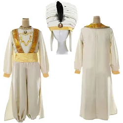 Costume de Prince Aladdin pour homme adulte, ensemble de cosplay de film, chapeau, lampe, Halloween, carnaval, fête