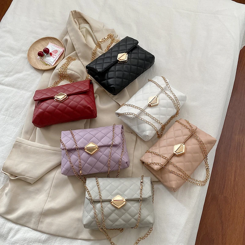 2025 New Lingge Small Backpack Korean Edition Lingge Chain Bag Women's Single Shoulder Crossbody Bag Commuting Style Accessories