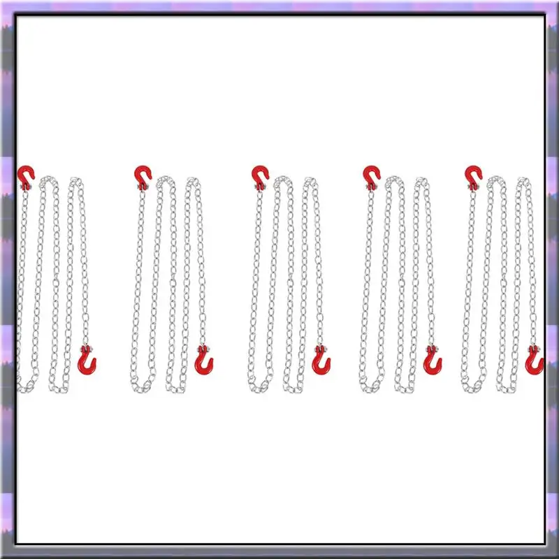 A49U 5X 1:10 RC Crawler Accessories Tow Chain With Trailer Hook For Axial SCX10 90046 TAMIYA CC01 RC4WD D90 D110 TF2