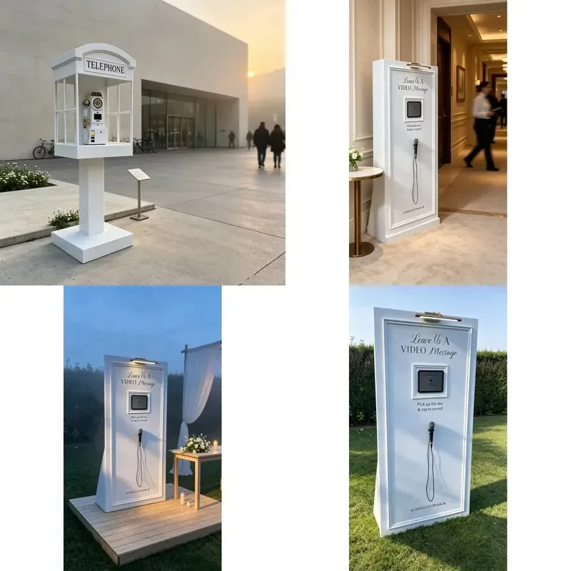Vintage acrylic romantic photo booth props with recording function and removable design, suitable for indoor/outdoor use in