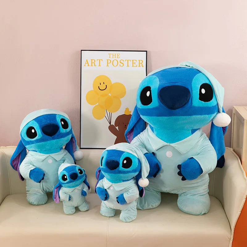 Kawaii Stitch Knuffel Schattige gevulde pop in kleding met cape voor kinderen Verjaardagscadeau Zacht knuffeldier Interstellaire baby