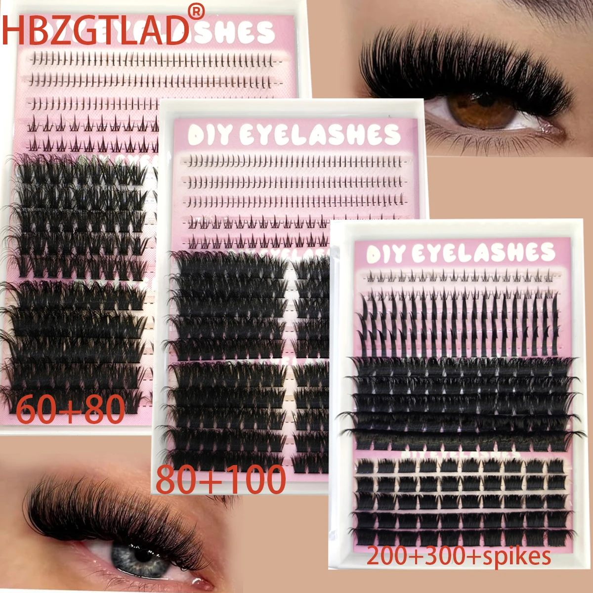 DIYLash مجموعات سميكة 200D300D حجم الرموش مجموعات جلدة لاش تمديد رمش الرموش الفردية الرموش السفلية #2