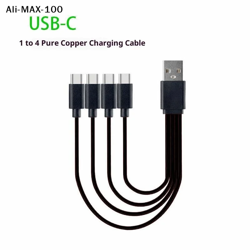 【Sv】1Pcs 4 In 1 Multi-USB C Splitter Charging Cord For Huawei Tablet Laptop PC USB Type C Fast Charging Data Cables