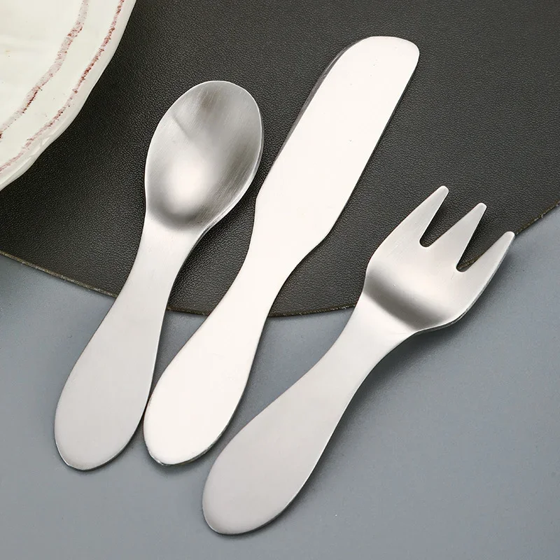 ملعقة آيس كريم ستانلس ستيل 304 | تصميم مربع عميق - شوكة كيك لطيفة للآيس كريم والبطيخ والحلويات #5