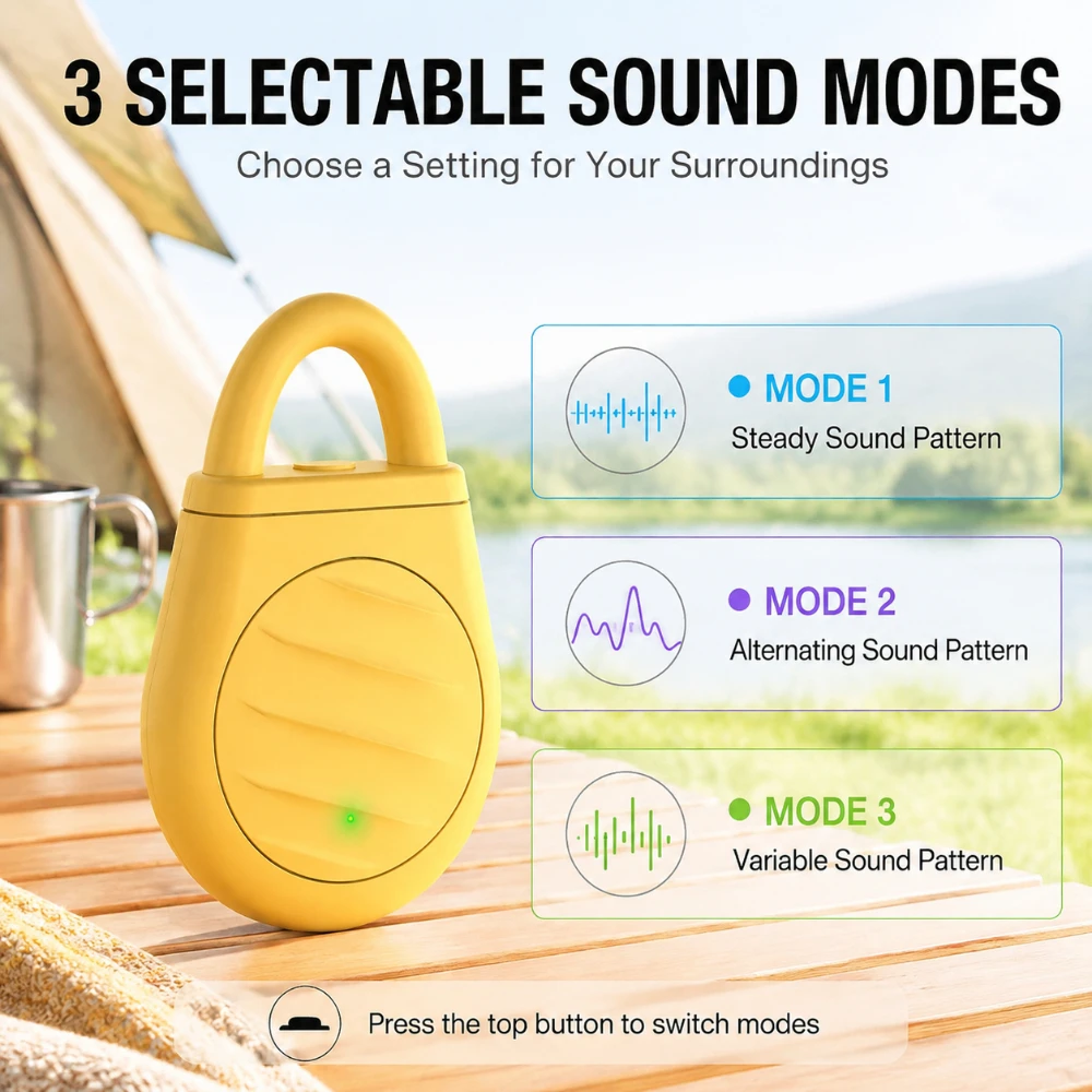Portable Ultrasonic Electronic Mosquito Repellent - Outdoor Camping Intelligent Automatic Mosquito Control Device Pet-Friendly