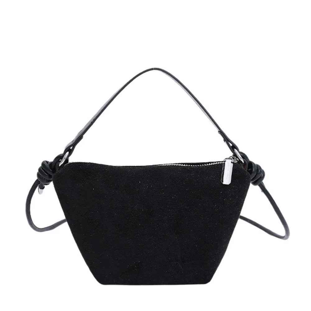 

Fashion Korean Suede Handbags Leisure Small Frosted Shoulder Purse Zipper Candy Color Crossbody Bags Women