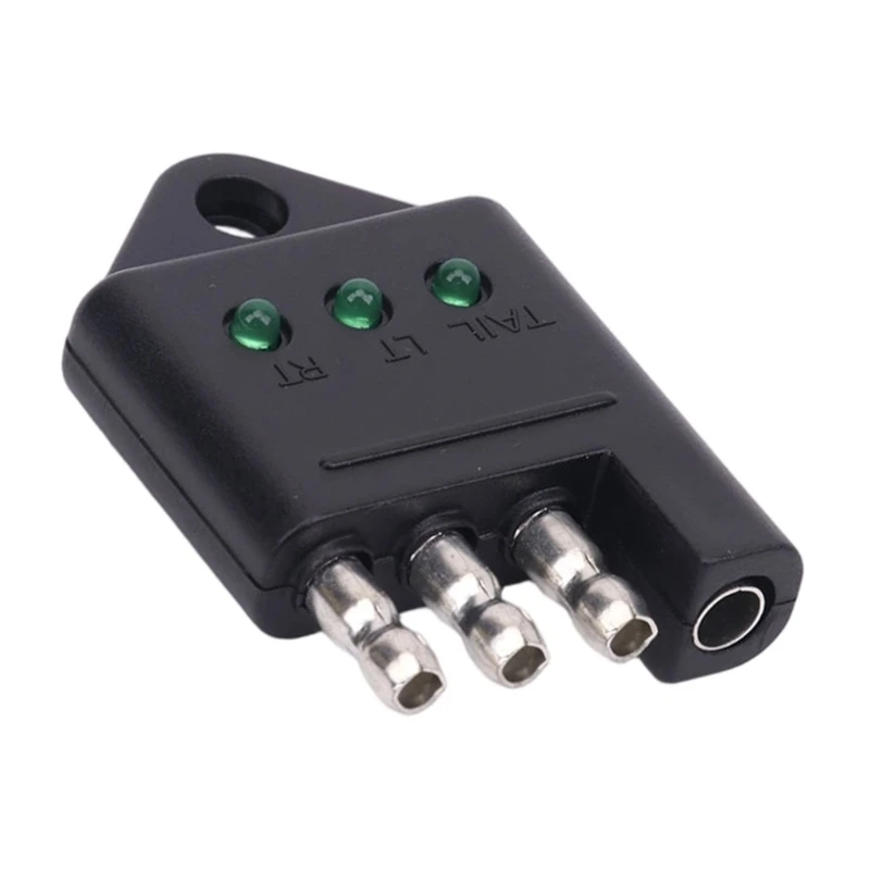 Trailer Circuit Tester Connector with 3 Visible Indicators for Routine Brake, Rear, and Turn Lamp Wiring Checks Using Its 4-Way