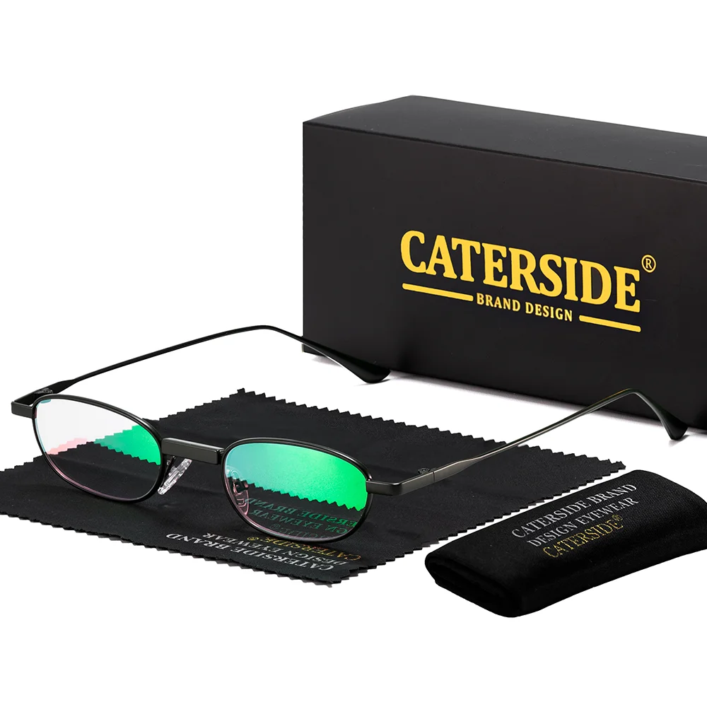 CATERSIDE Herren Hip-Hop-Sonnenbrille, Premium-Metall, kleiner Rahmen, Damen-Reise-, Business-, Party-, Urlaubsgeschenk, Dekorative Brille, UV400 – Detail 29