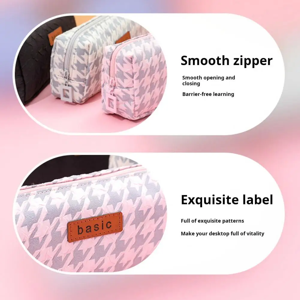 حقيبة أقلام رصاص مقاومة للماء ذات سعة كبيرة مع إغلاق بسحاب ، حامل ممحاة القلم ، حقيبة قرطاسية للمكتب والمنزل