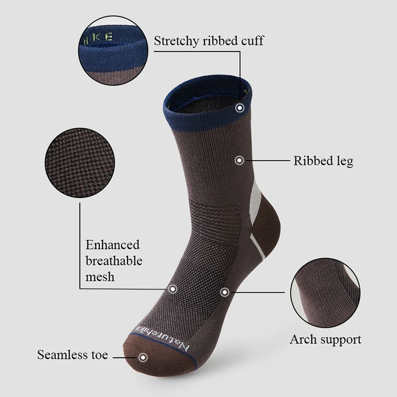 Naturehike Socks Men's Women's Sports Quick-drying Right Angle Sock Outdoor Running Hiking Mountaineering Breathable Mid-Calf view 3