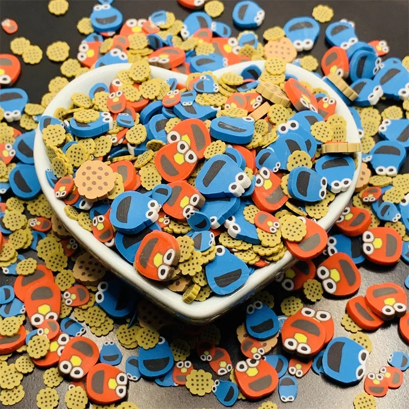 50g Cartoon Frog Halloween Slices  Polymer Clay Cookies Monsters Sprinkles for Slime Crafts DIY Cute Plastic Klei Accessories