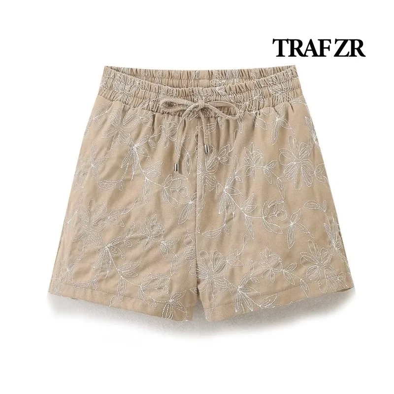 

TRAF ZR casual Shorts Women Y2k summer Short Women's Korean Style Women's Harajuku Fashion Mini Ladies Embroidery Shorts