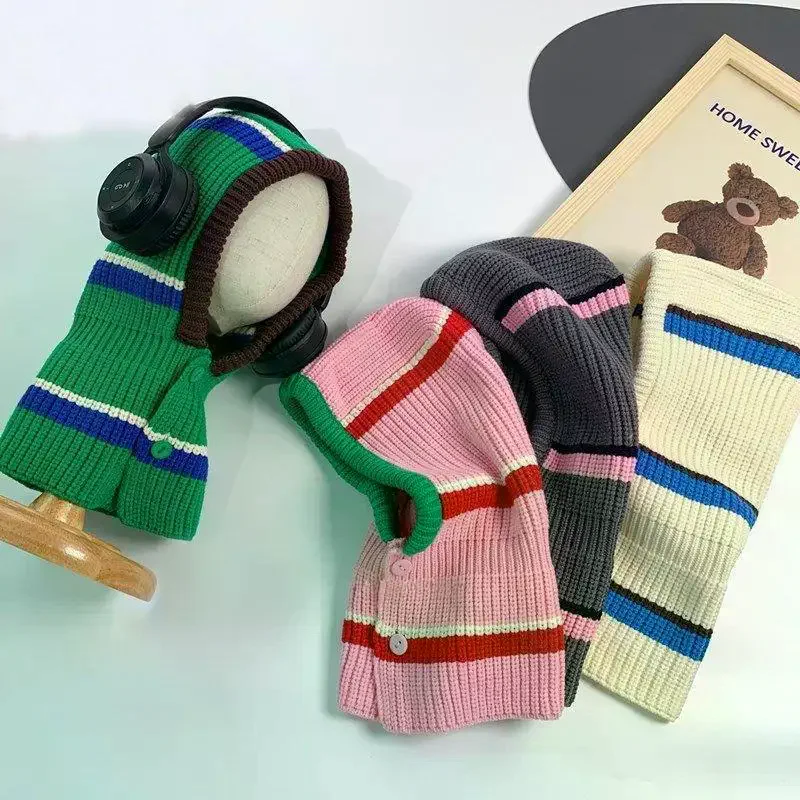 Set Cappello e Sciarpa in Lana Spessa per Bambini, Protezione Orecchie, Berretto Versatile per Ragazzi e Ragazze, Accessorio Moda Autunno Inverno