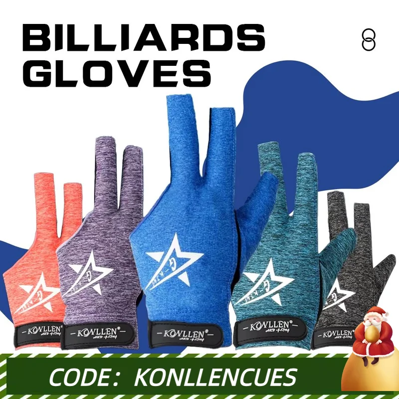 

KONLLEN Billiard Gloves with 3 Fingers Left Right Hand L XL size for professional snooker billiard pool gloves