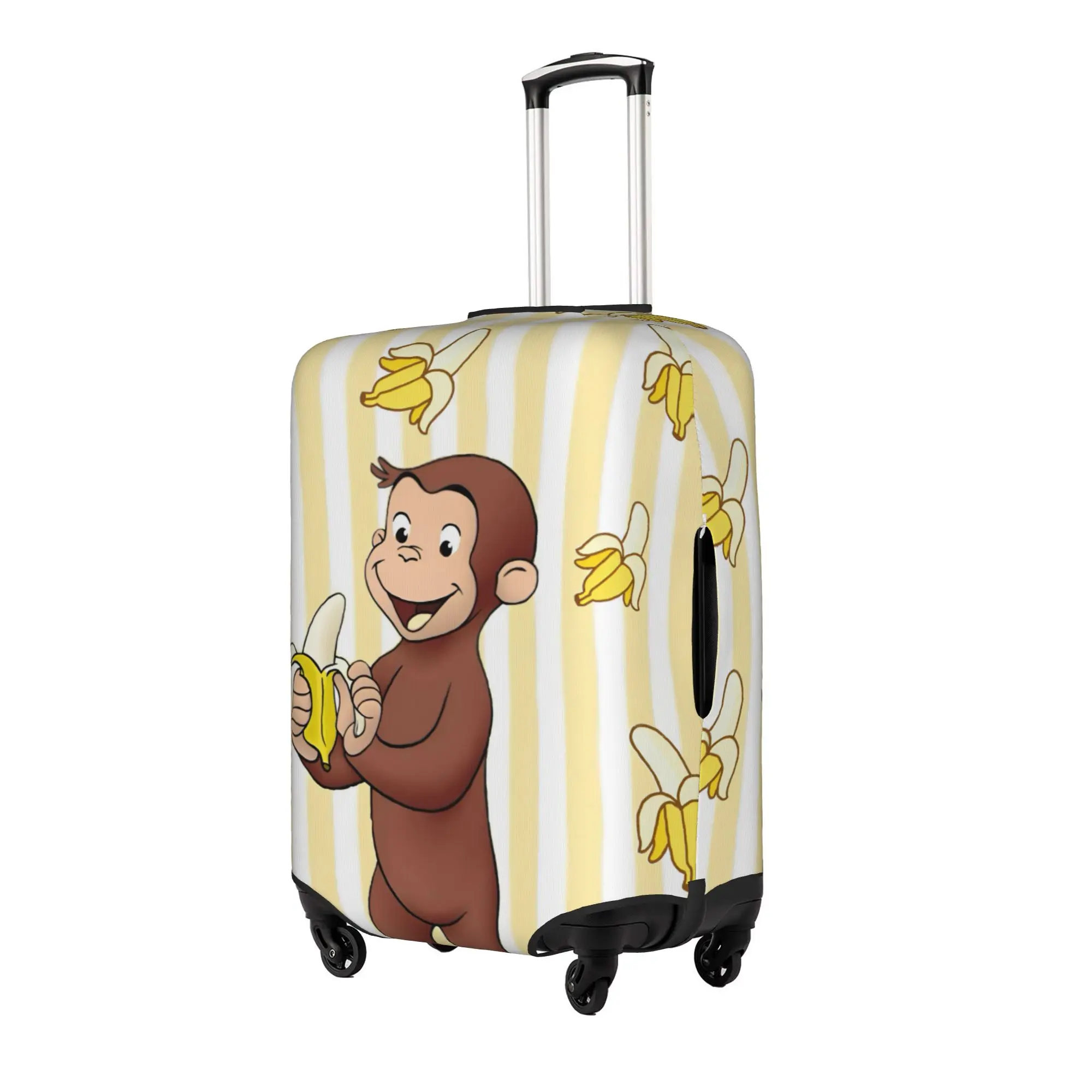 Custom Funny C-Curious Georges Luggage Cover Protector Elastic Monkey TV Series Travel Suitcase Covers