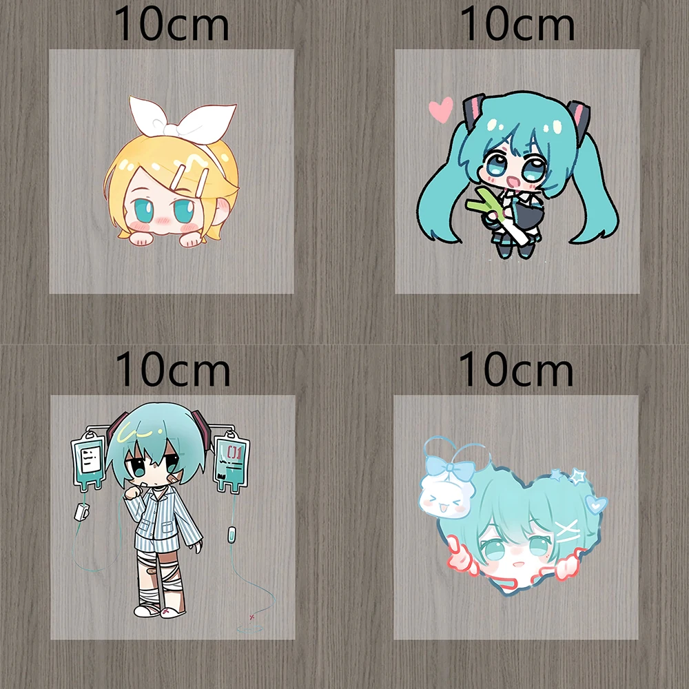 

10cm Hatsune Miku Car Stickers Kawaii Student Water Bottle Window Decor Cartoon Sticker Tags Paster Decals Girl Birthday Gift