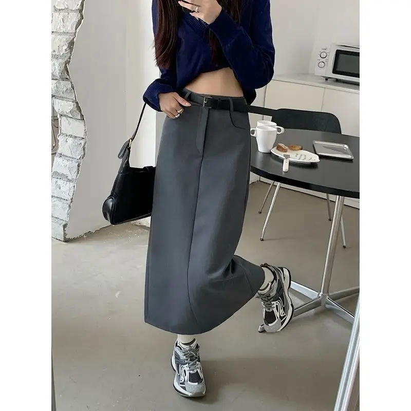 Women's 2026 Autumn Office High Waist Slit Bodycon Midi Skirt Slimming Pencil Skirt Elegant Chic Workwear Business Casual
