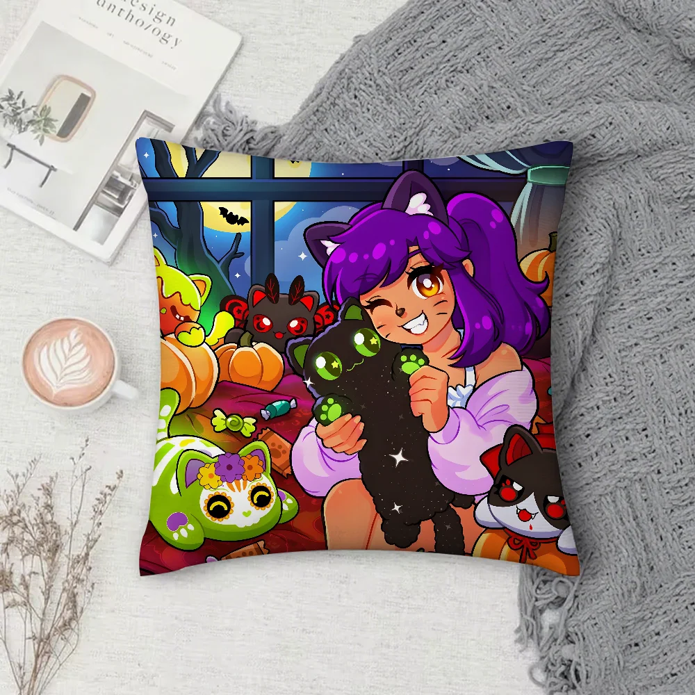 

Cartoon Aphmau Merry Christmas Pillow Case Cover Square Sofa With For Pattern Comfortable Cushionsuitable Of Room