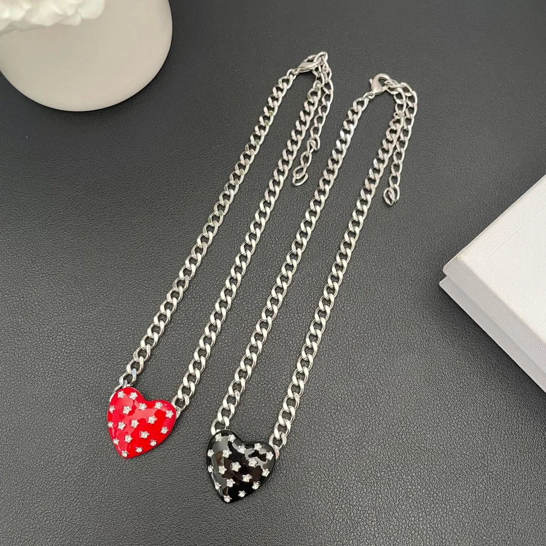 Necklace Temperament Light Luxury Fashion Peach Heart For Women Collares Para Mujer Collar Jewelry Collier Femme Pendant Grandes