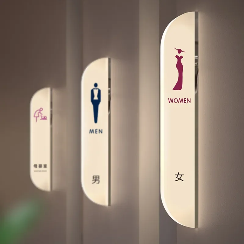 Luxury Hotel Bathroom Double Sided LED Sign Luminous Logo Light Box for Room Entrance Foot Bath Shop Beauty Salon Decor
