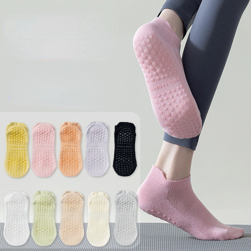 

Silicone Anti Slip Yoga Socks Pilates Ballet Dance Fitness Sport Socks Women Cotton Breathable Professional Gym Socks