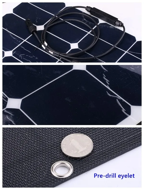 OEM Support 23% Efficiency SunPower Maxeon Gen 5/6 Solar Cell ETFE Film Laminated 12V 100W 200W 300W Flexible Solar Panel
