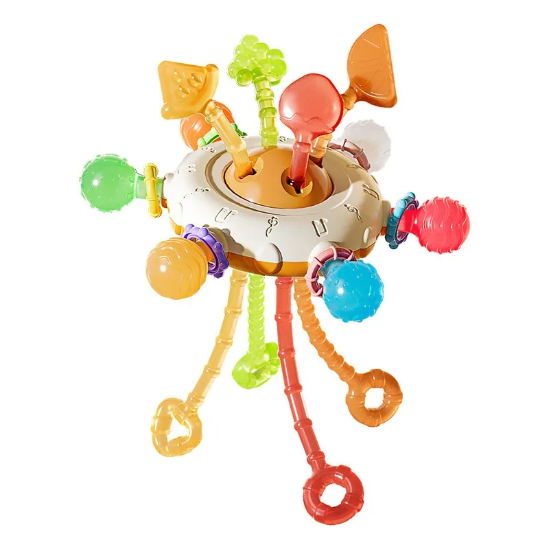 Giocattolo didattico per la presa delle dita per neonati di 6 mesi a 1 anno: massaggiagengive da tirare e masticare