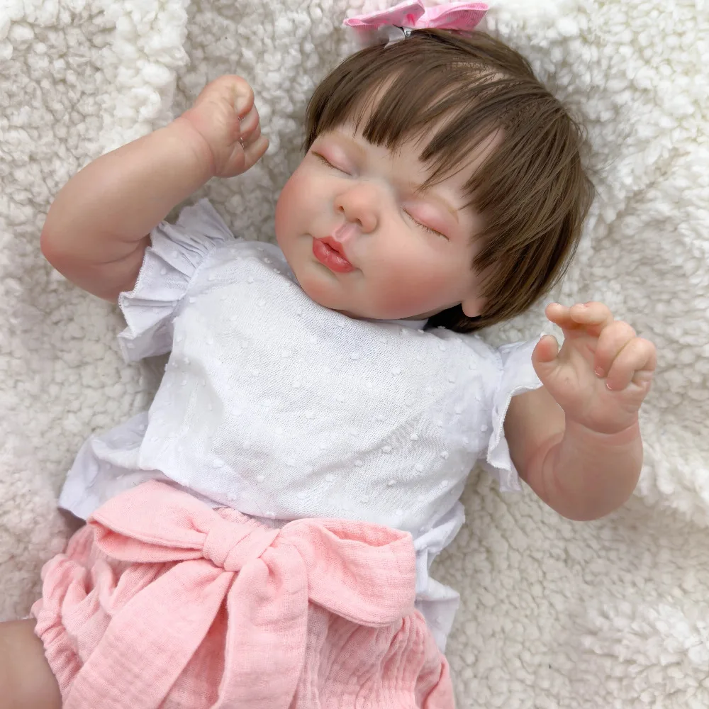 20inch Reborn Baby Doll Vito with Hand Root Hair Realistic Newborn Dolls 3D Painted Skin Tone Visible Veins Collectible Art Doll