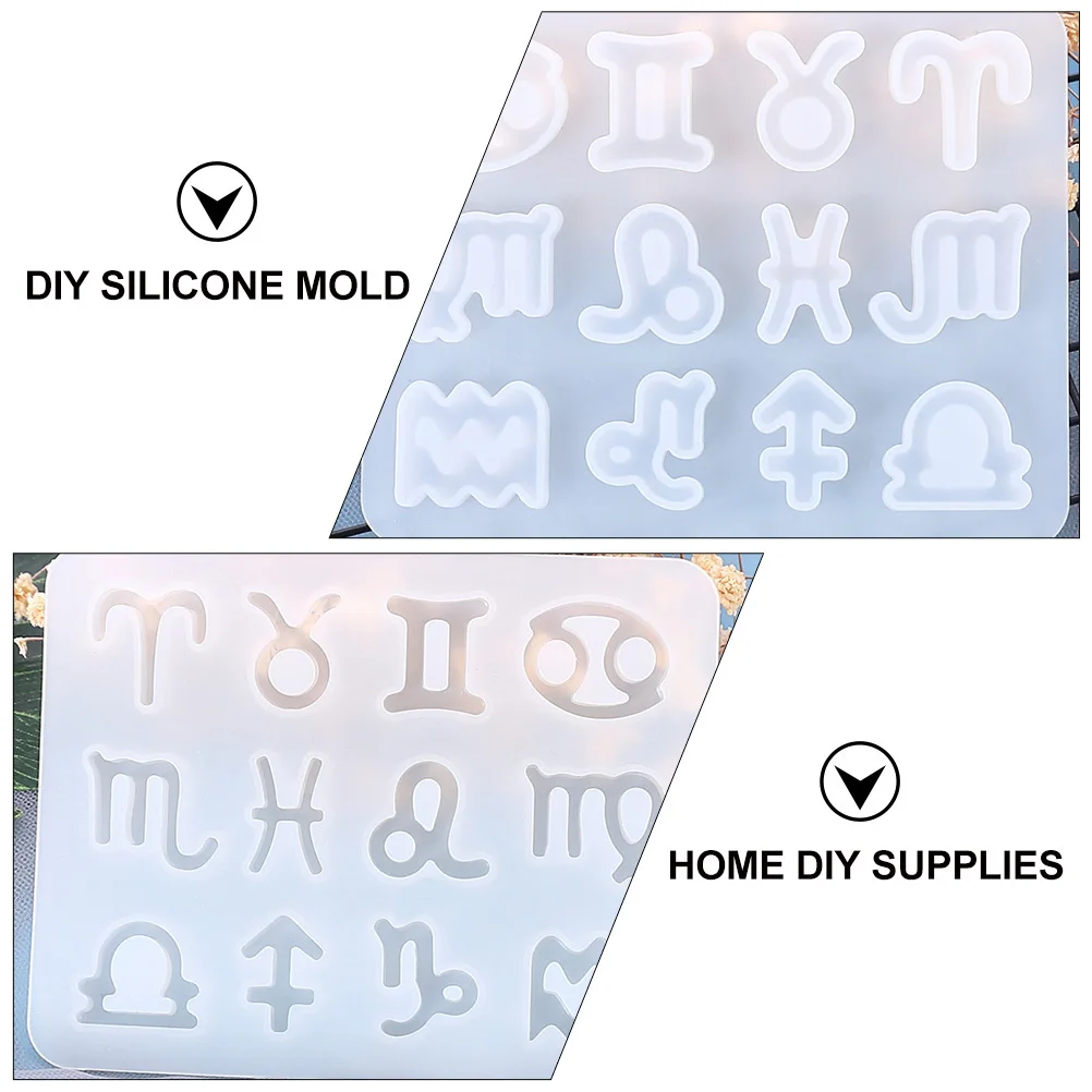 

2Pcs Creative Silicone Pendant Mold Twelve Design Durable DIY Jewelry Making Casting Molds Keychain Silicone Pendant Mold